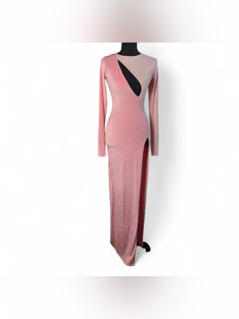 Naked Wardrobe Two-Tone Pink Shimmer High Slit Homecoming Dress Size Small NEW